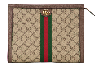 Ophidia Pouch, &pound;450, Handbags, Beige, Canvas, Front view